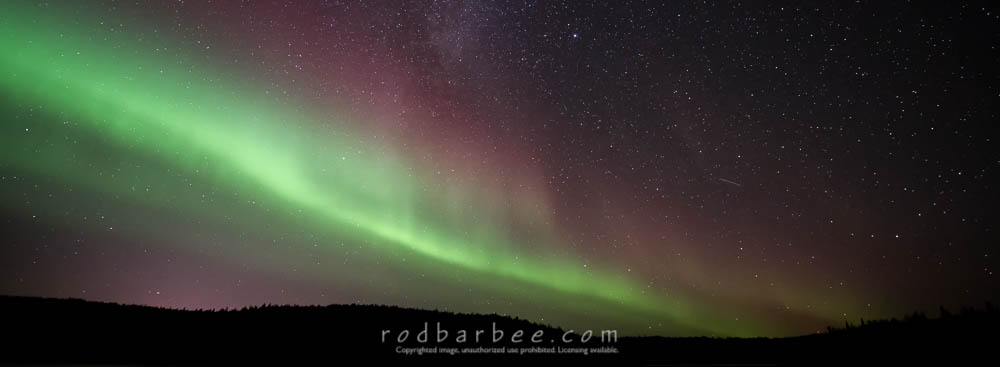 aurora and Milky Way from Prosperous Lake, Northwest Territories, Canada