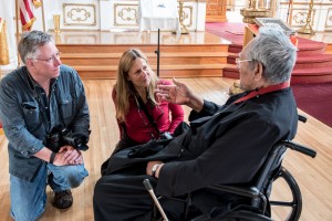 Diane and I listening to a Leonard's story. 