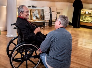 Talking with Leonard. Photo courtesy Renee Giffroy.