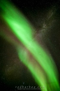 Aurora borealis and Milky Way.