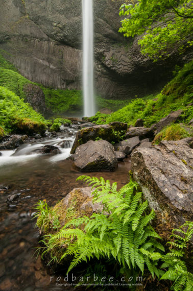 Latourell Falls. Final result of blending images for focus. Click on image for larger view