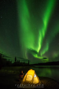 Aurora over Prelude Lake, Powder Point Territorial Park, Northwest Territories, Canada